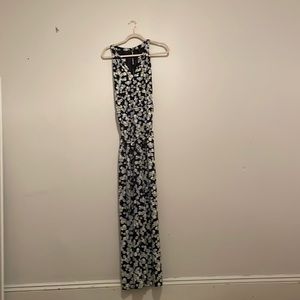 Ann Taylor flowered full length romper with tie
